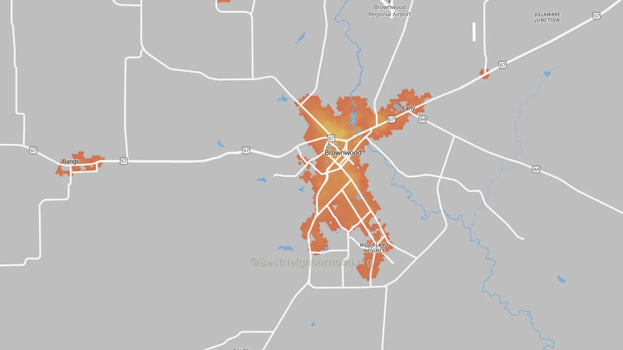 Bike Grade map of 76801, TX