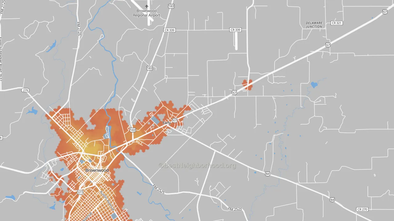 Bike Grade map of 76802, TX