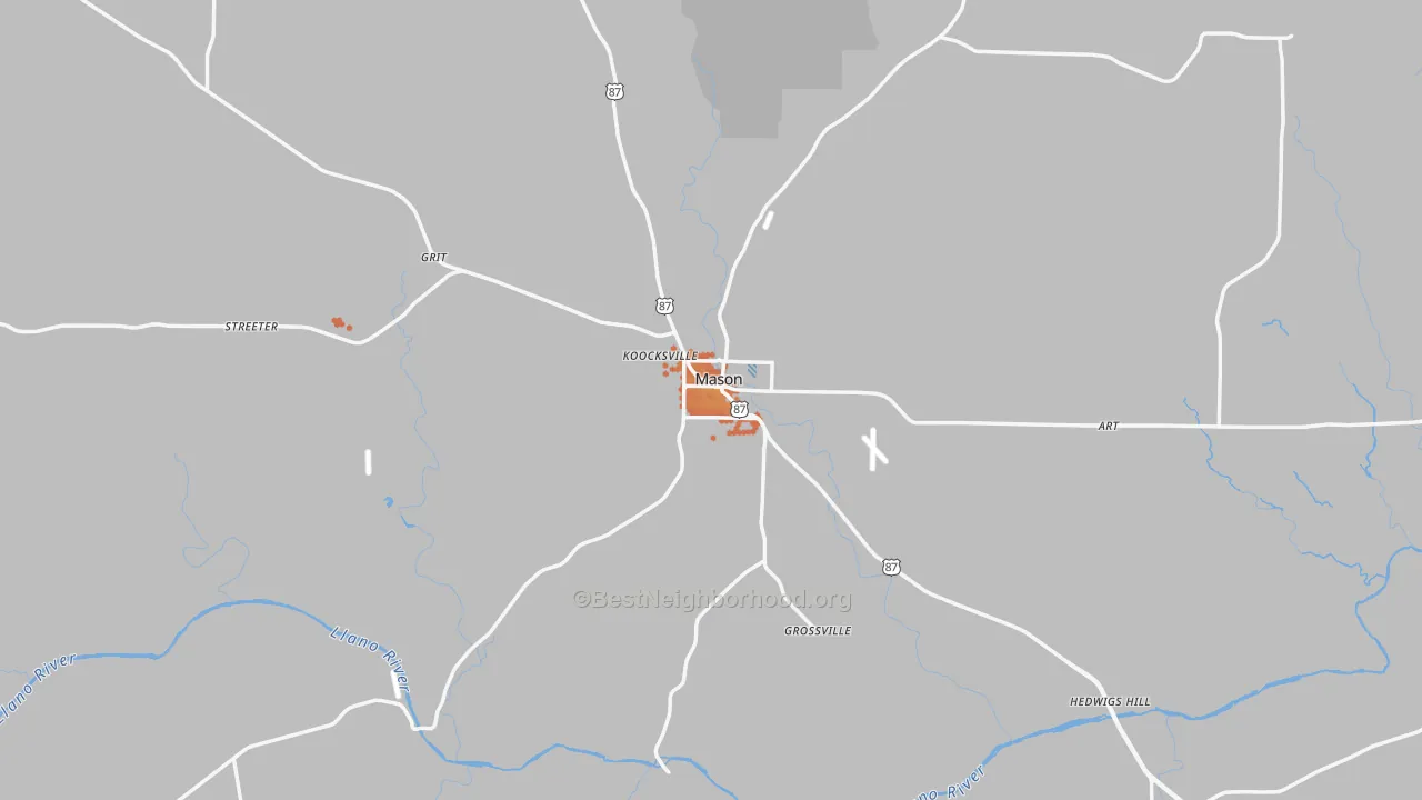Bike Grade map of 76856, TX