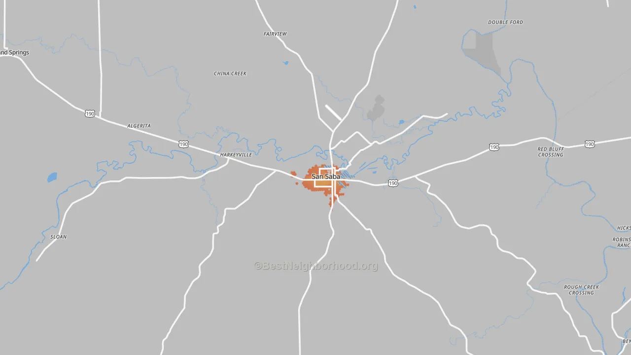 Bike Grade map of 76877, TX