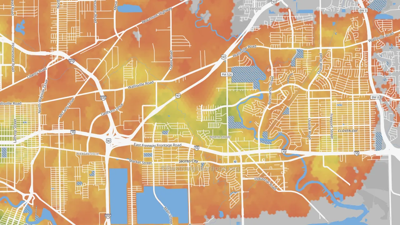 Bike Grade map of 77013, TX