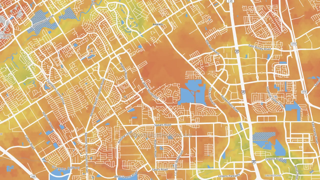 Bike Grade map of 77014, TX