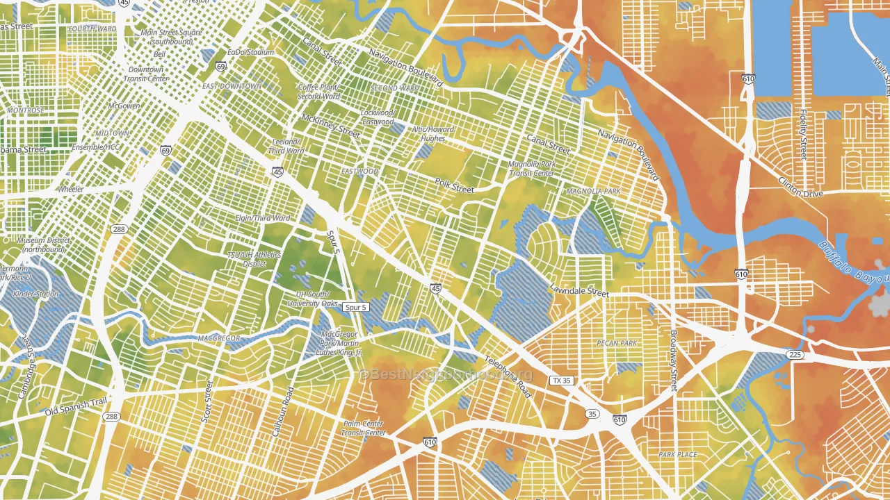 Bike Grade map of 77023, TX