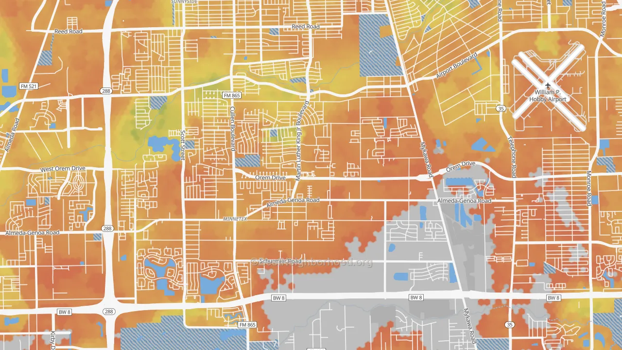 Bike Grade map of 77048, TX