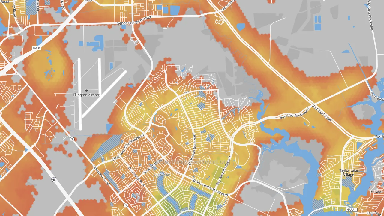 Bike Grade map of 77059, TX