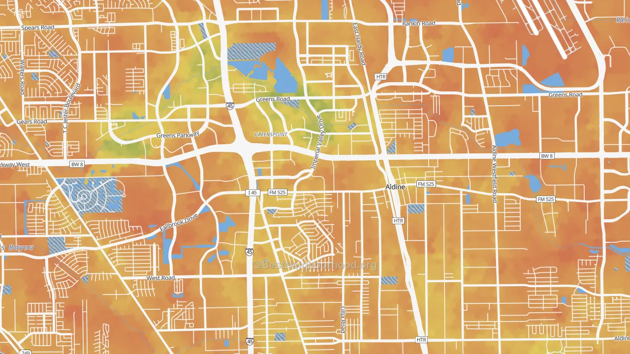 Bike Grade map of 77060, TX
