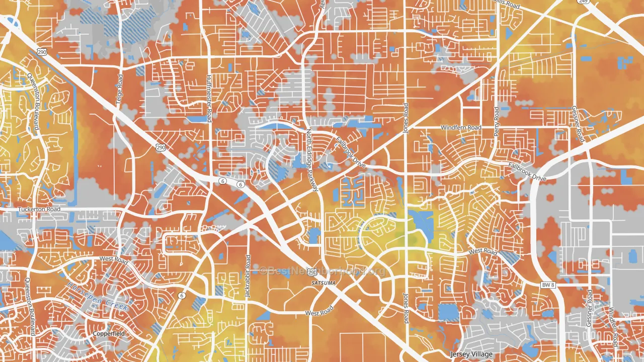 Bike Grade map of 77065, TX
