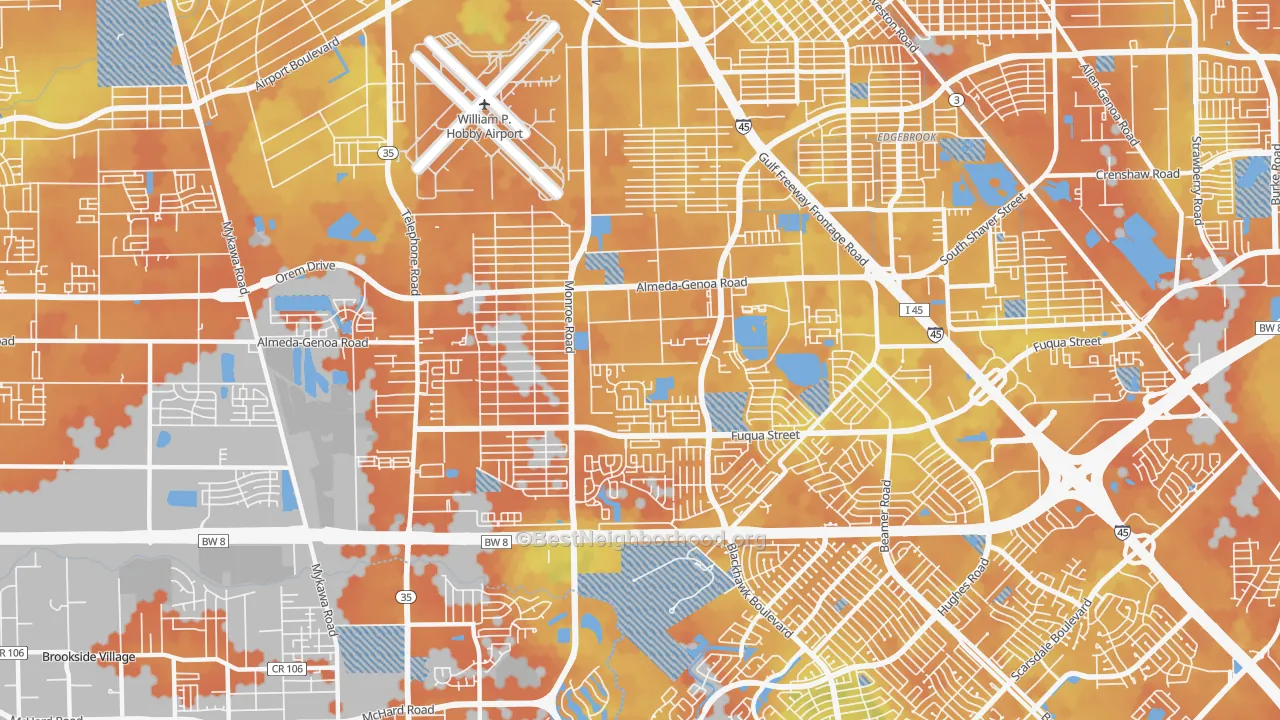 Bike Grade map of 77075, TX