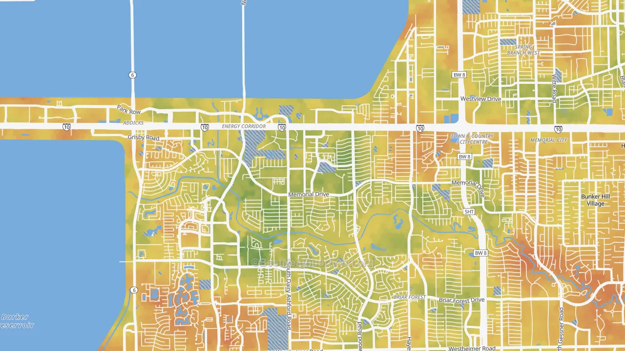 Bike Grade map of 77079, TX
