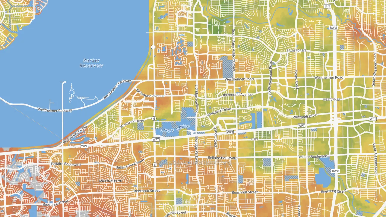 Bike Grade map of 77082, TX