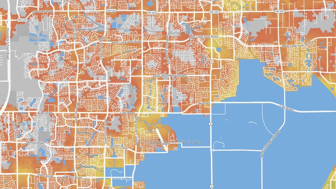 Bike Grade map of 77084, TX