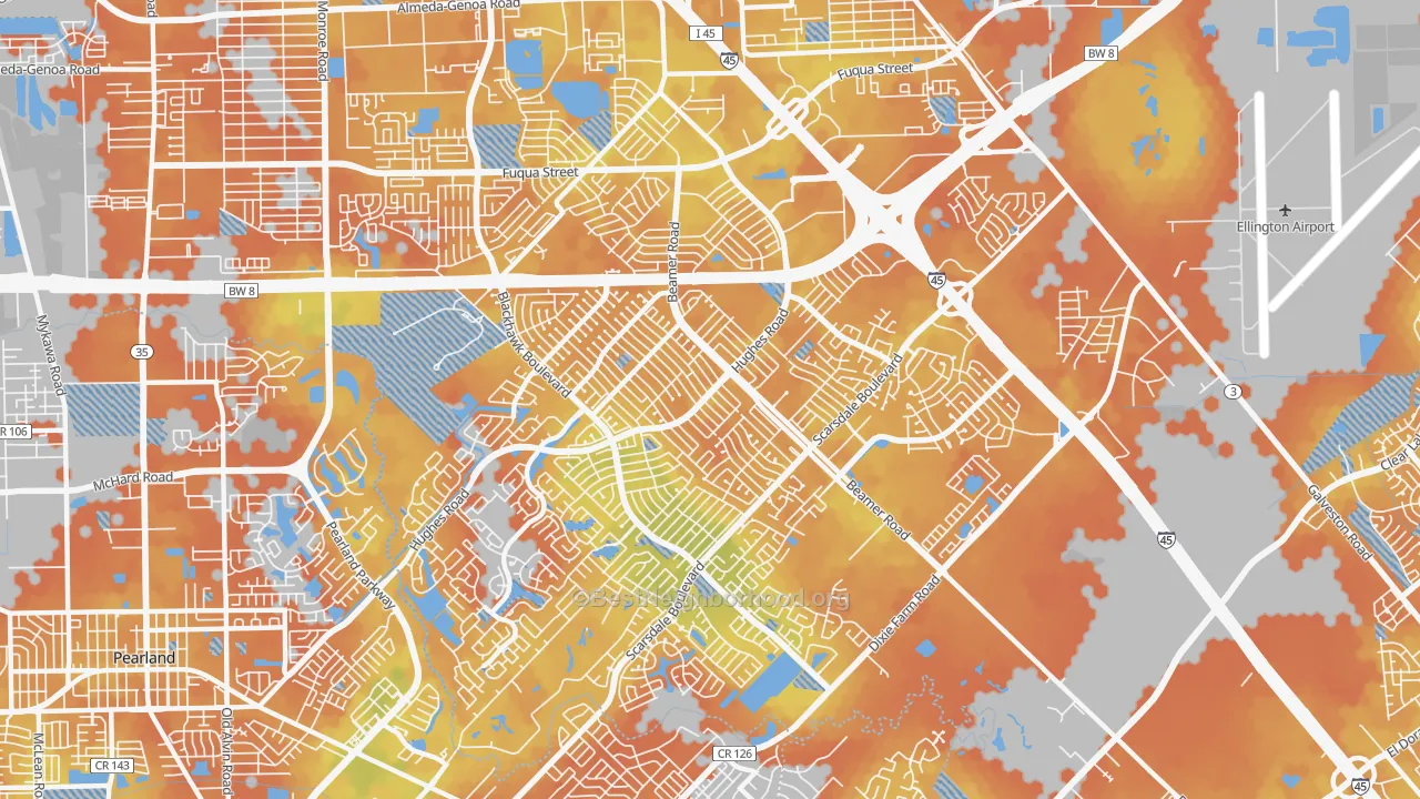 Bike Grade map of 77089, TX