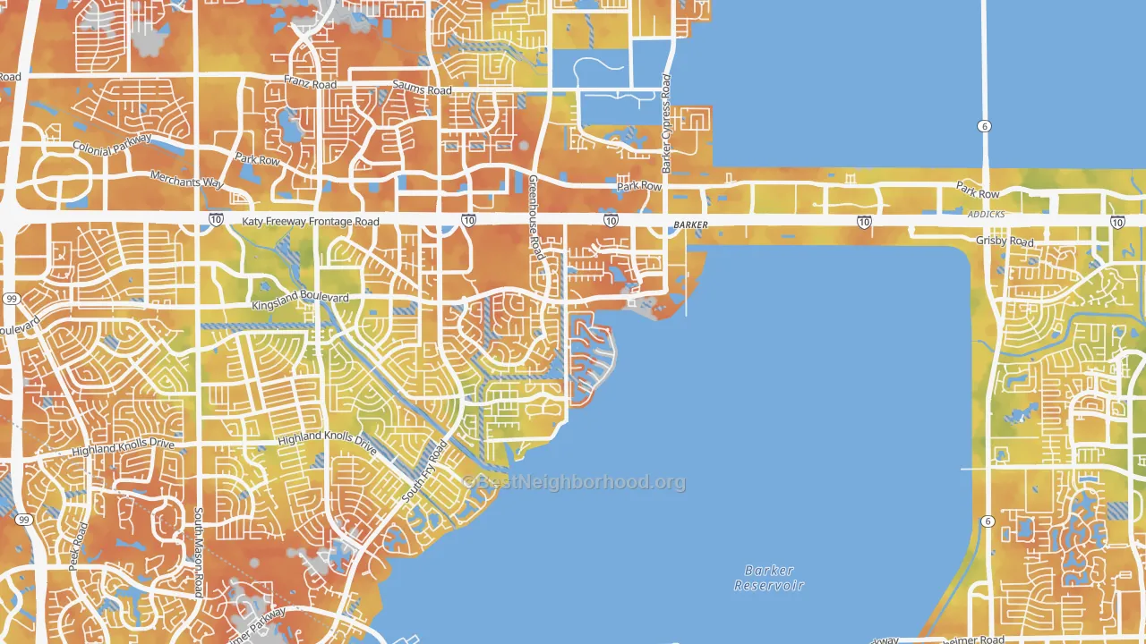 Bike Grade map of 77094, TX