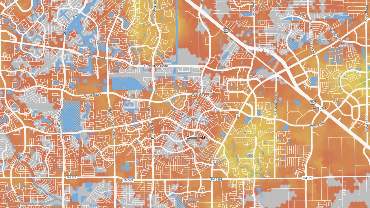 Bike Grade map of 77095, TX