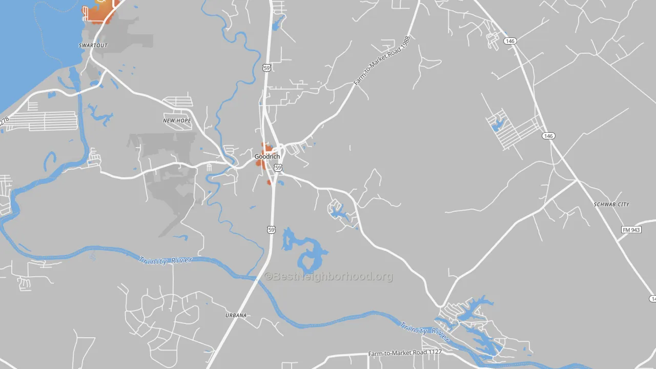 Bike Grade map of 77335, TX