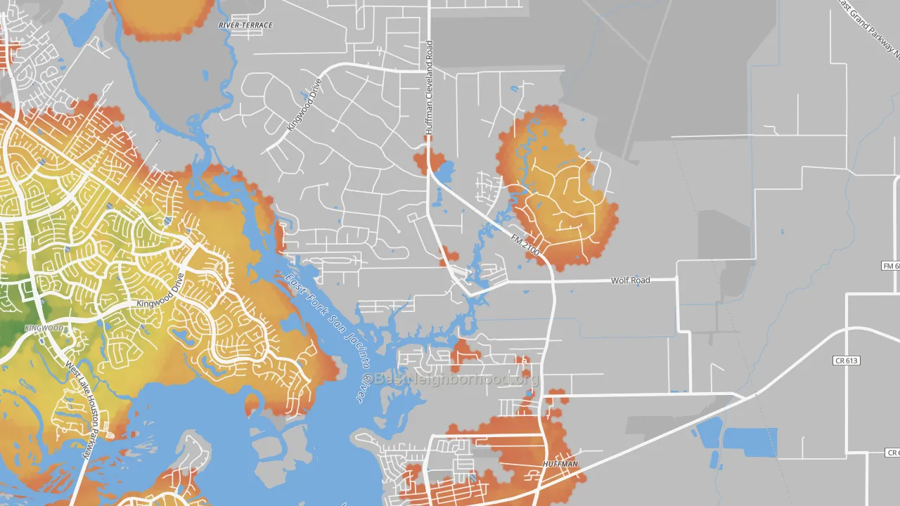 Bike Grade map of 77336, TX