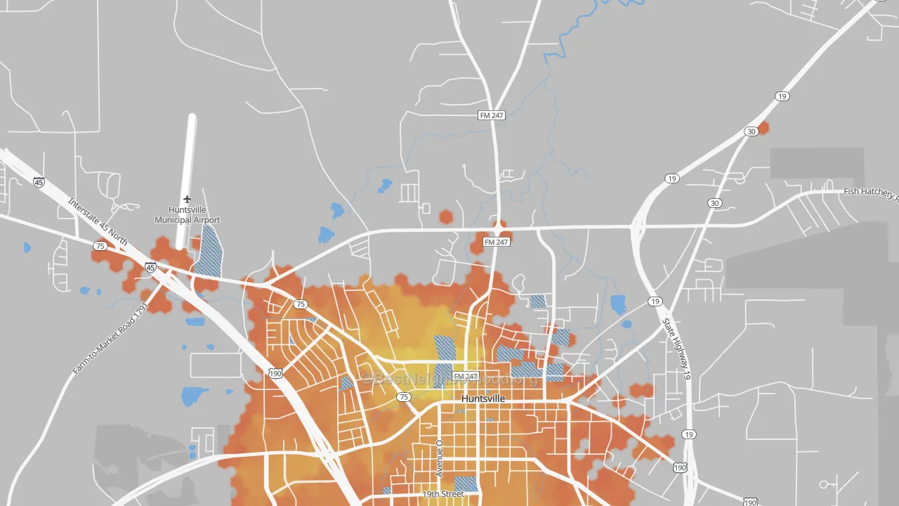 Bike Grade map of 77342, TX