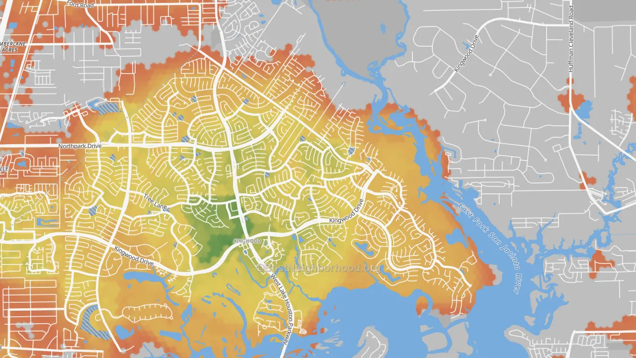 Bike Grade map of 77345, TX