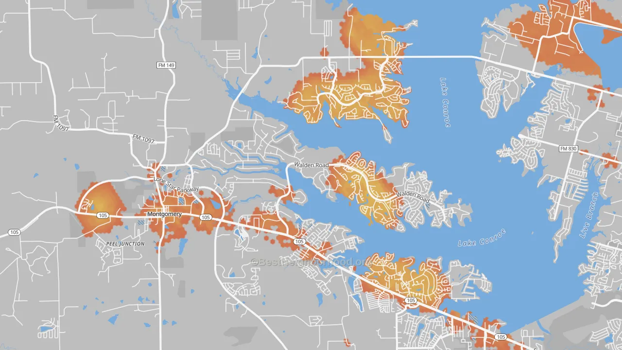 Bike Grade map of 77356, TX