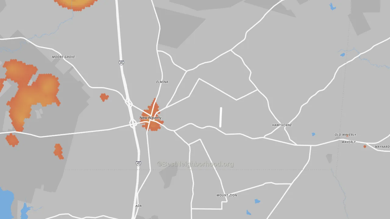 Bike Grade map of 77358, TX
