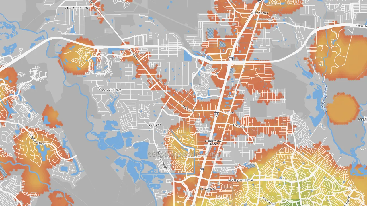 Bike Grade map of 77365, TX