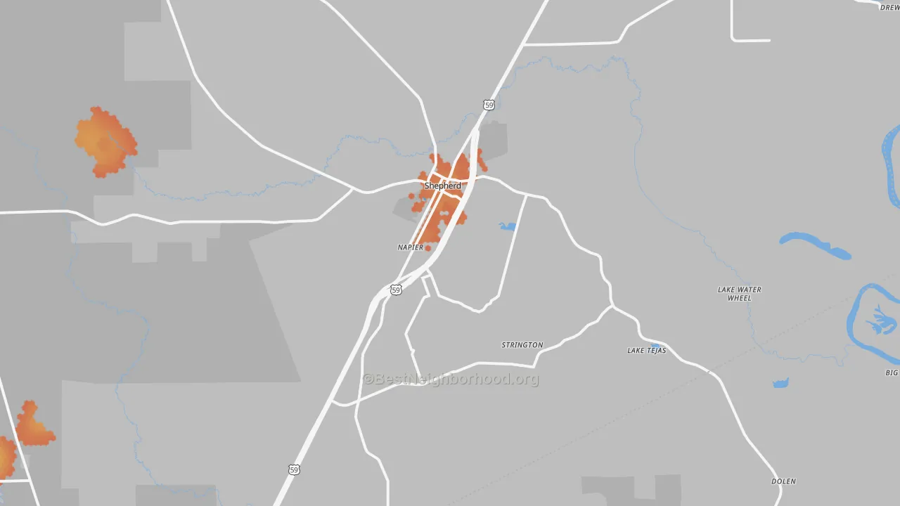 Bike Grade map of 77371, TX