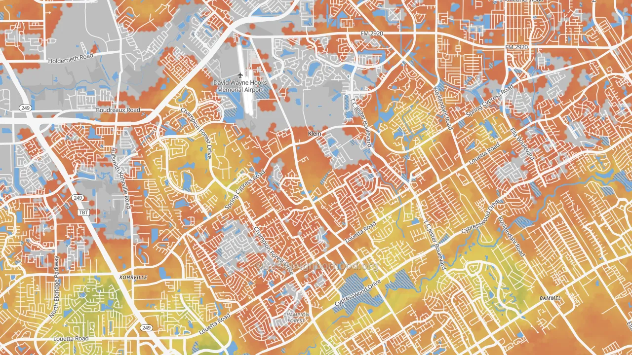 Bike Grade map of 77379, TX