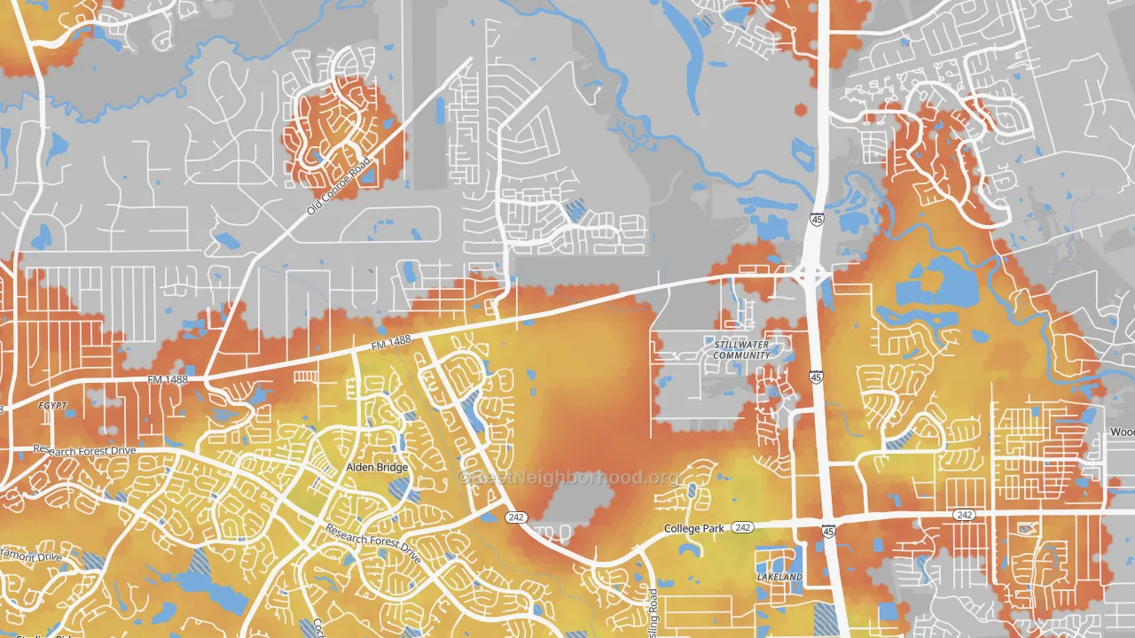 Bike Grade map of 77384, TX
