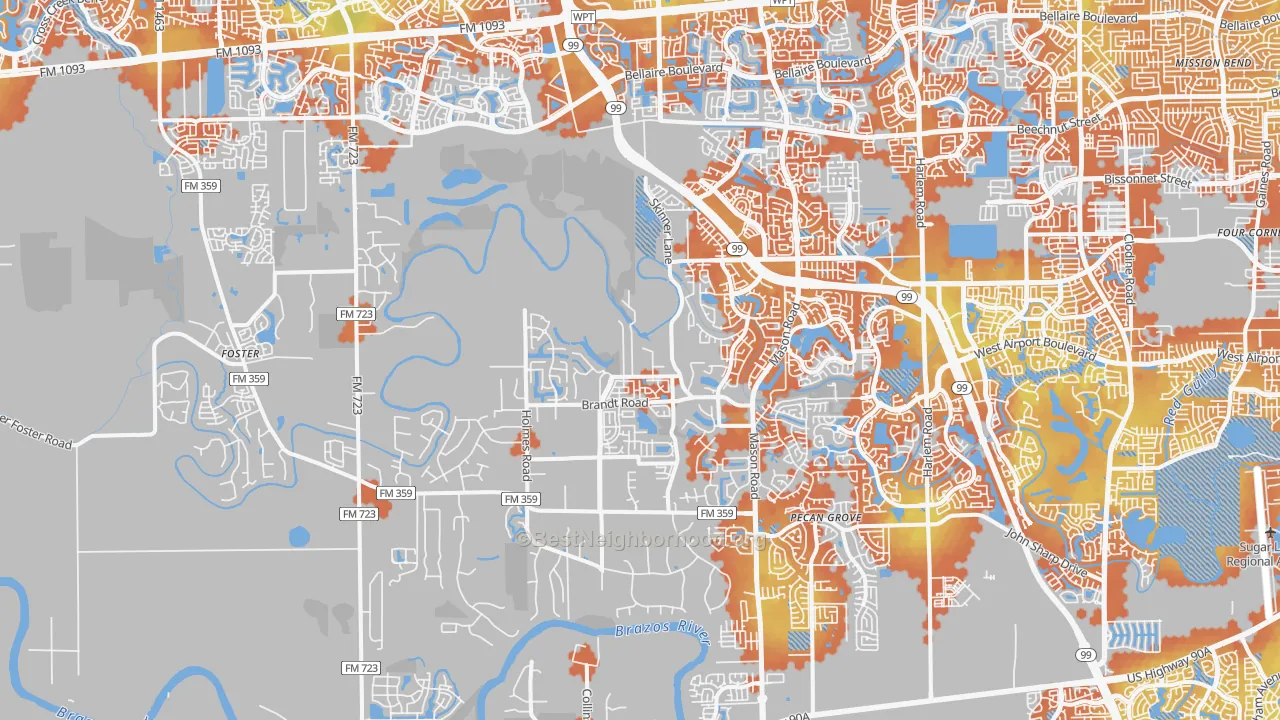 Bike Grade map of 77406, TX