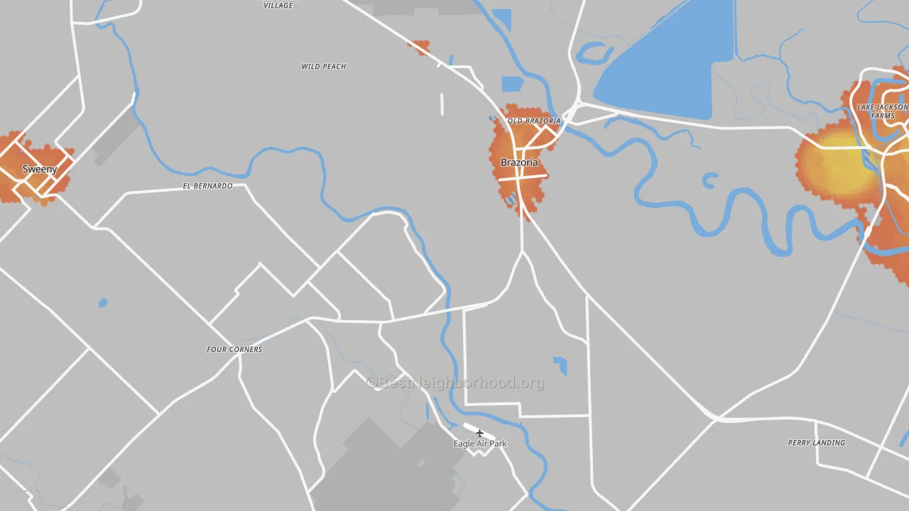 Bike Grade map of 77422, TX