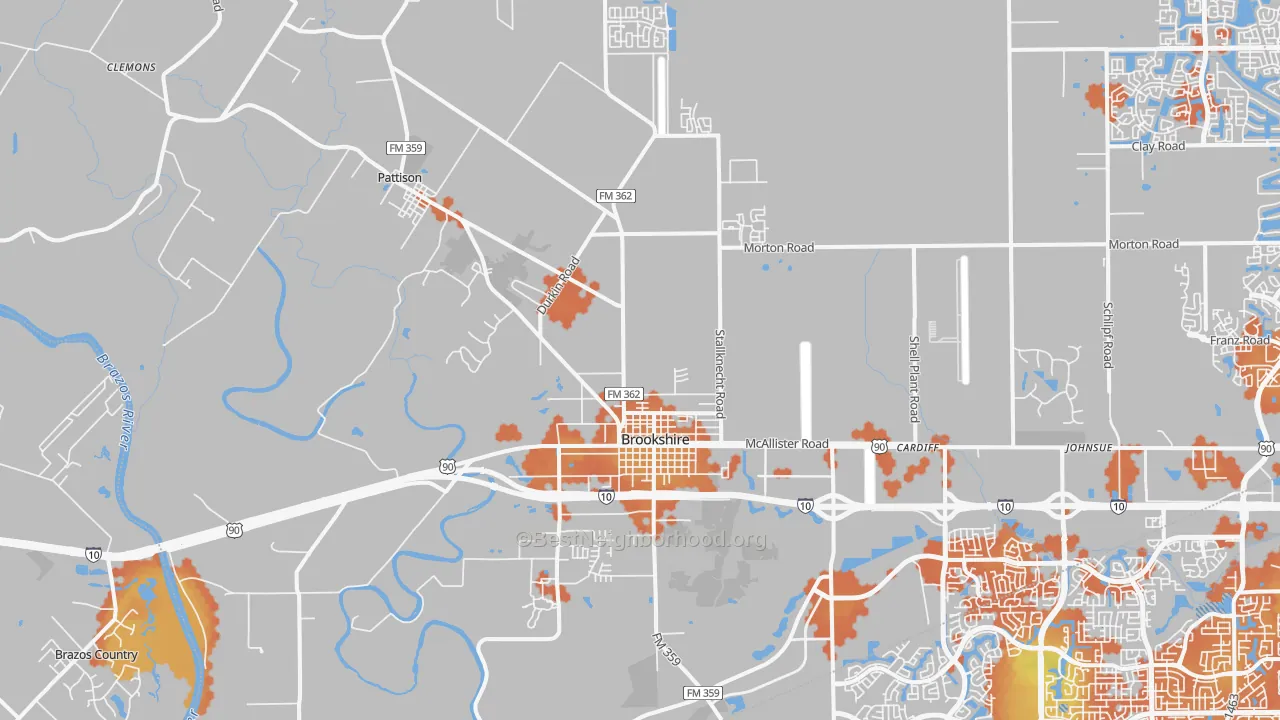 Bike Grade map of 77423, TX