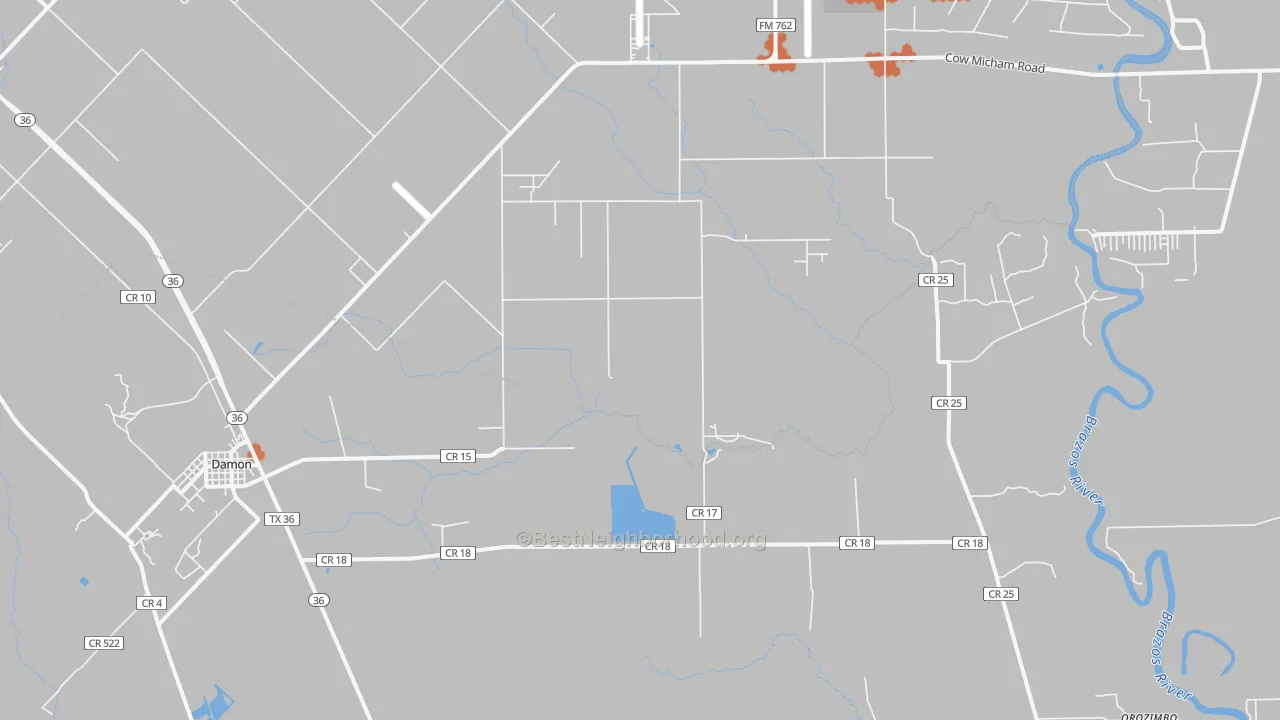 Bike Grade map of 77430, TX