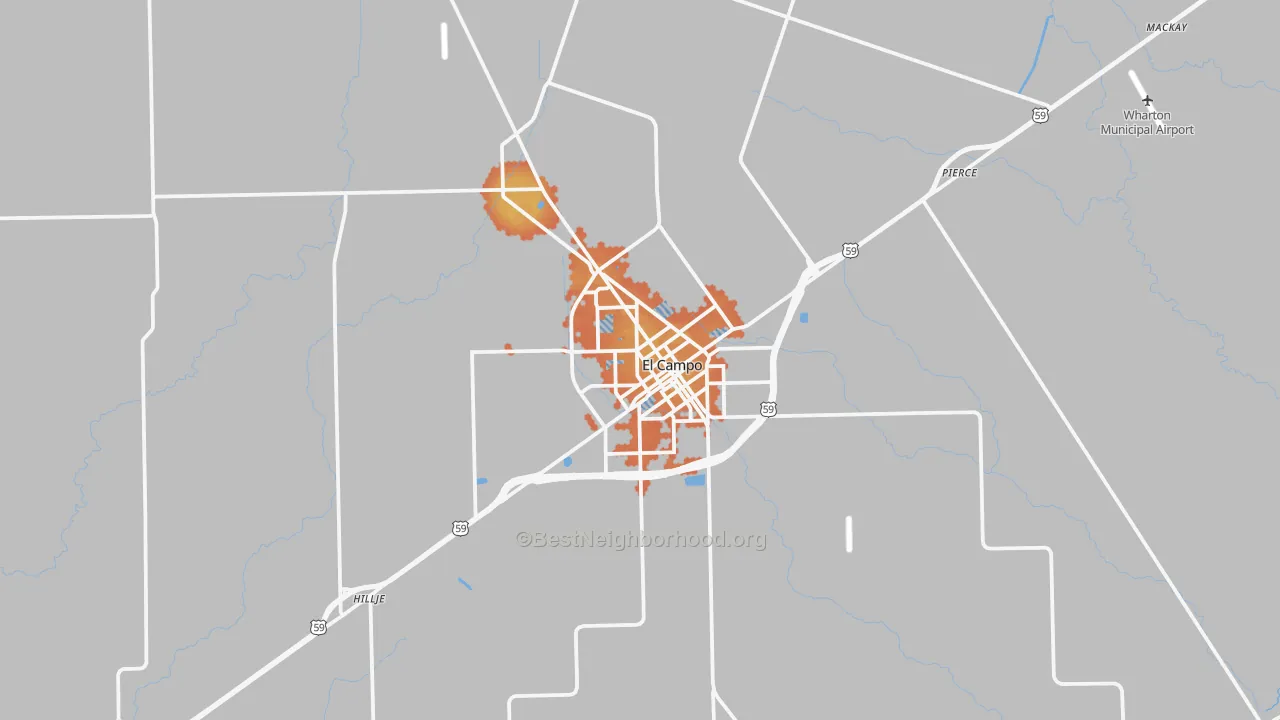 Bike Grade map of 77437, TX