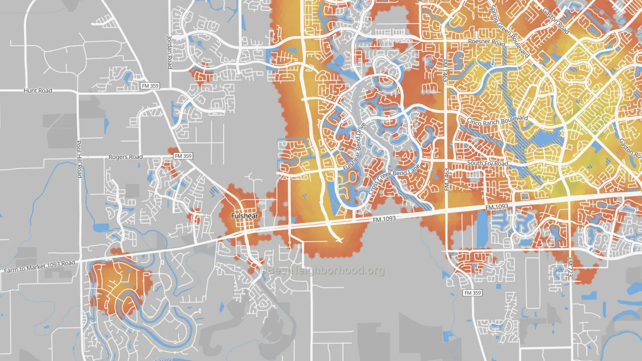 Bike Grade map of 77441, TX