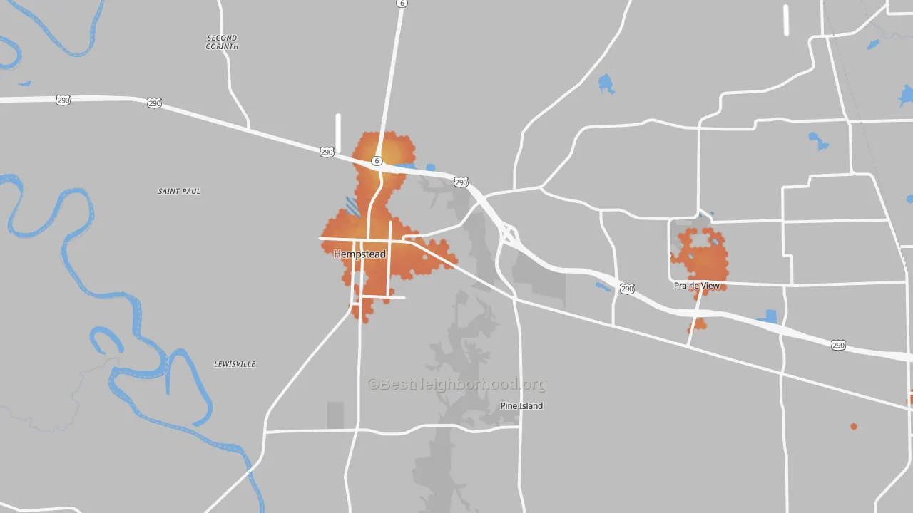 Bike Grade map of 77445, TX