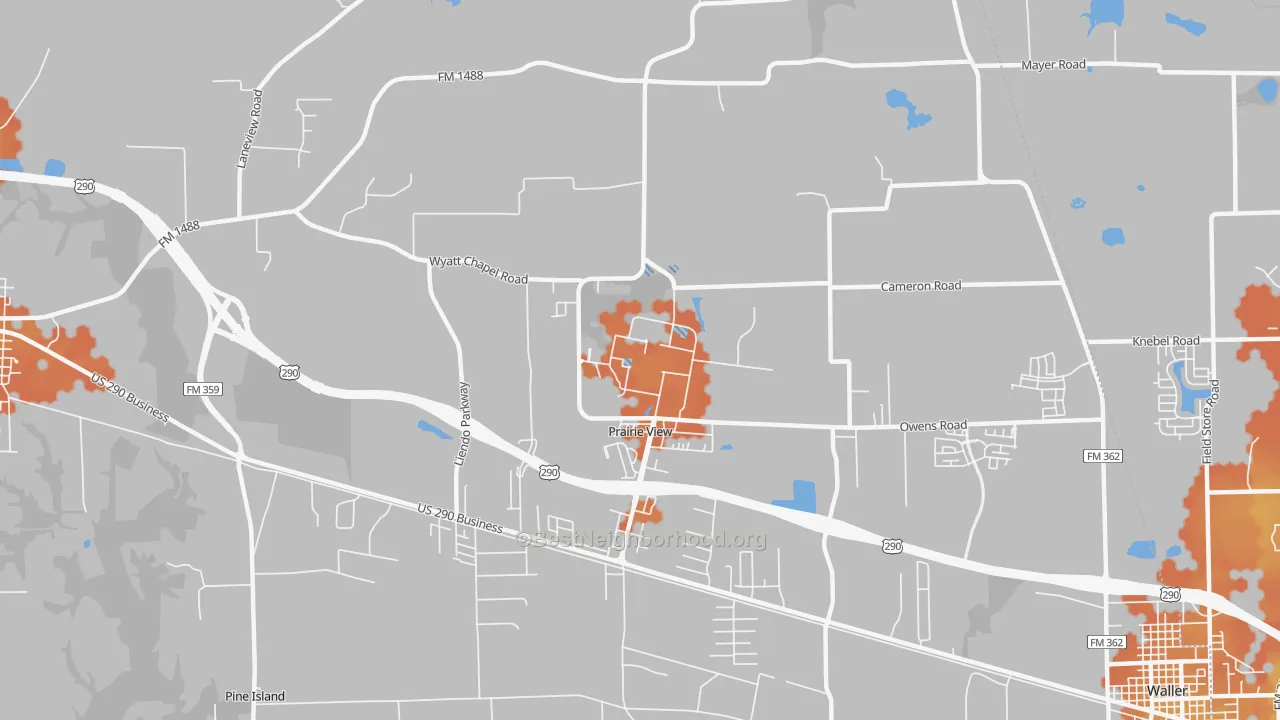 Bike Grade map of 77446, TX