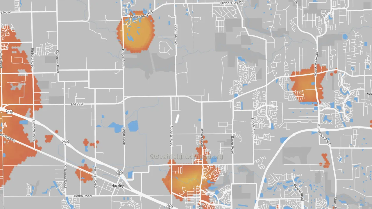 Bike Grade map of 77447, TX