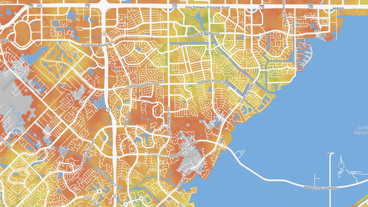Bike Grade map of 77450, TX
