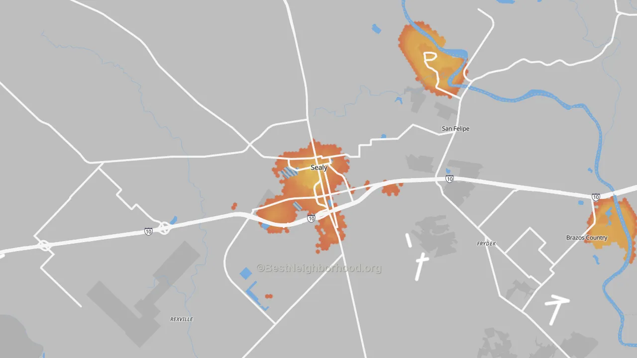 Bike Grade map of 77474, TX