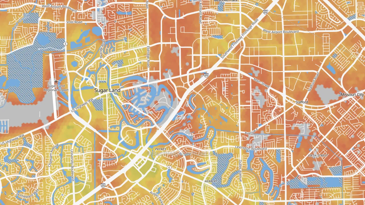 Bike Grade map of 77478, TX