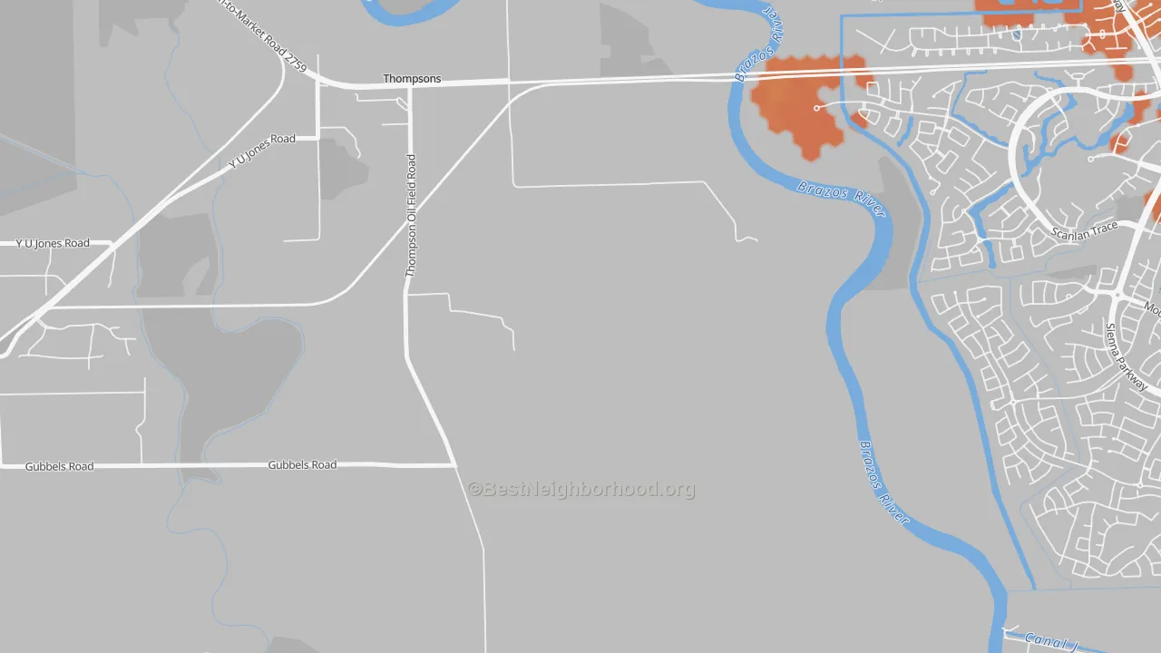 Bike Grade map of 77481, TX