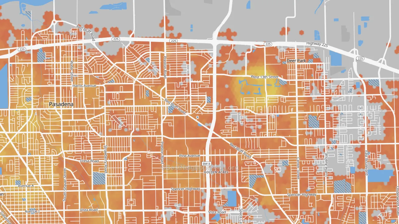 Bike Grade map of 77503, TX