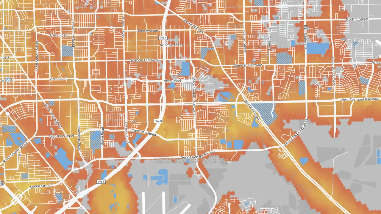 Bike Grade map of 77505, TX