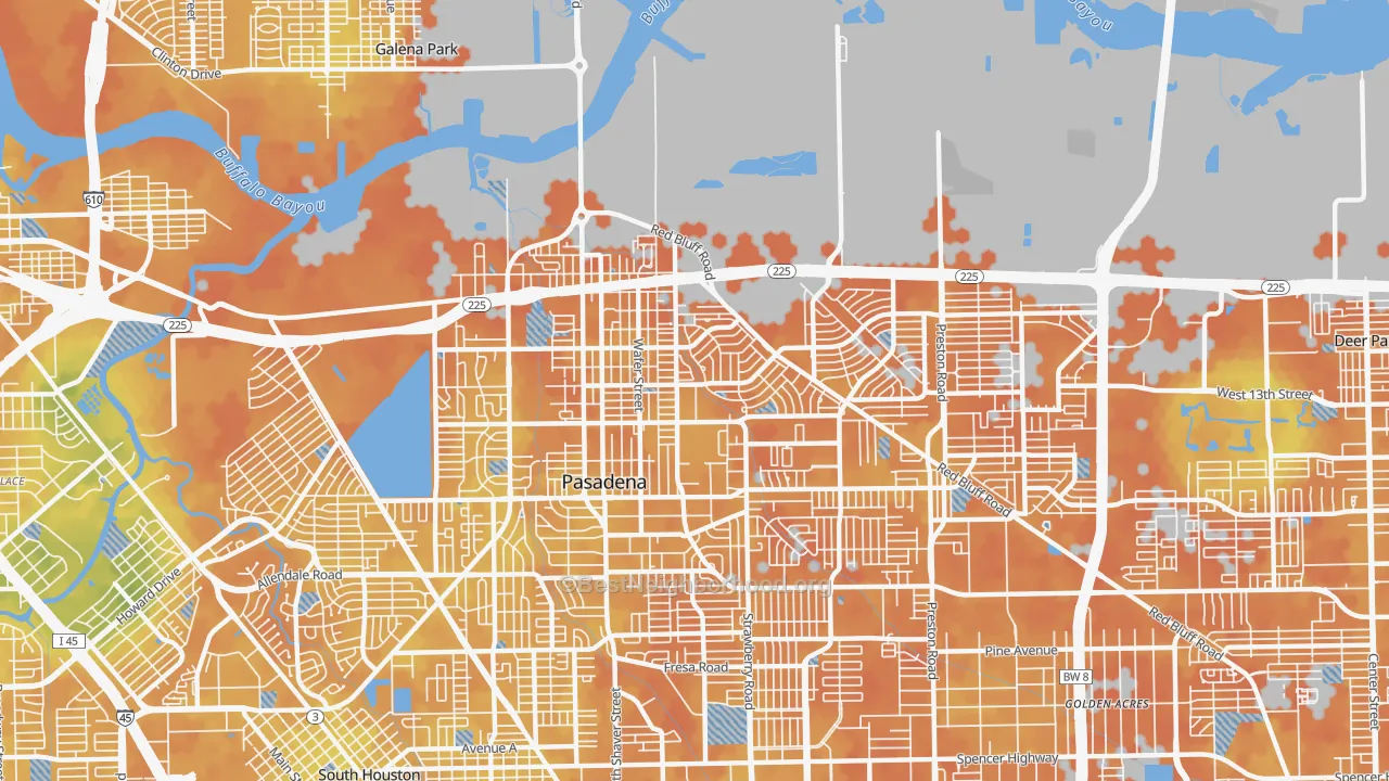 Bike Grade map of 77506, TX
