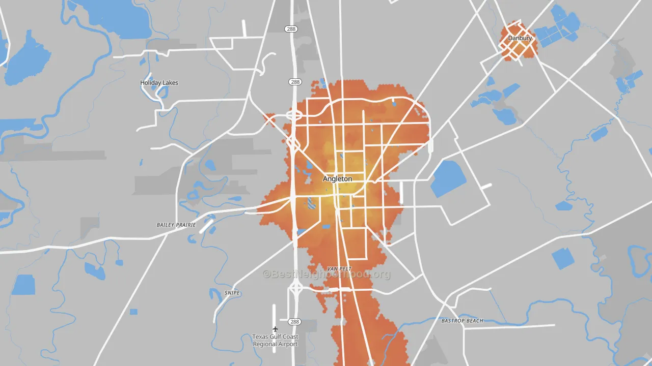 Bike Grade map of 77515, TX