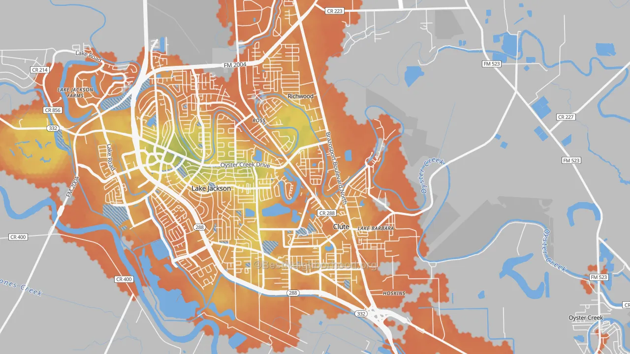 Bike Grade map of 77531, TX