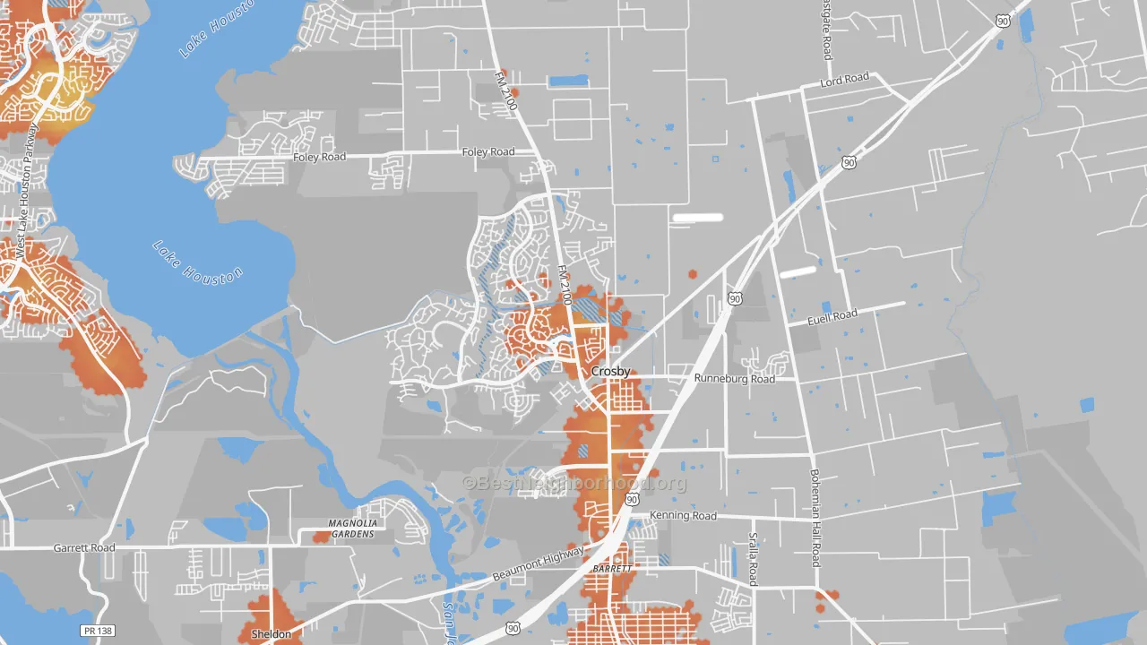Bike Grade map of 77532, TX