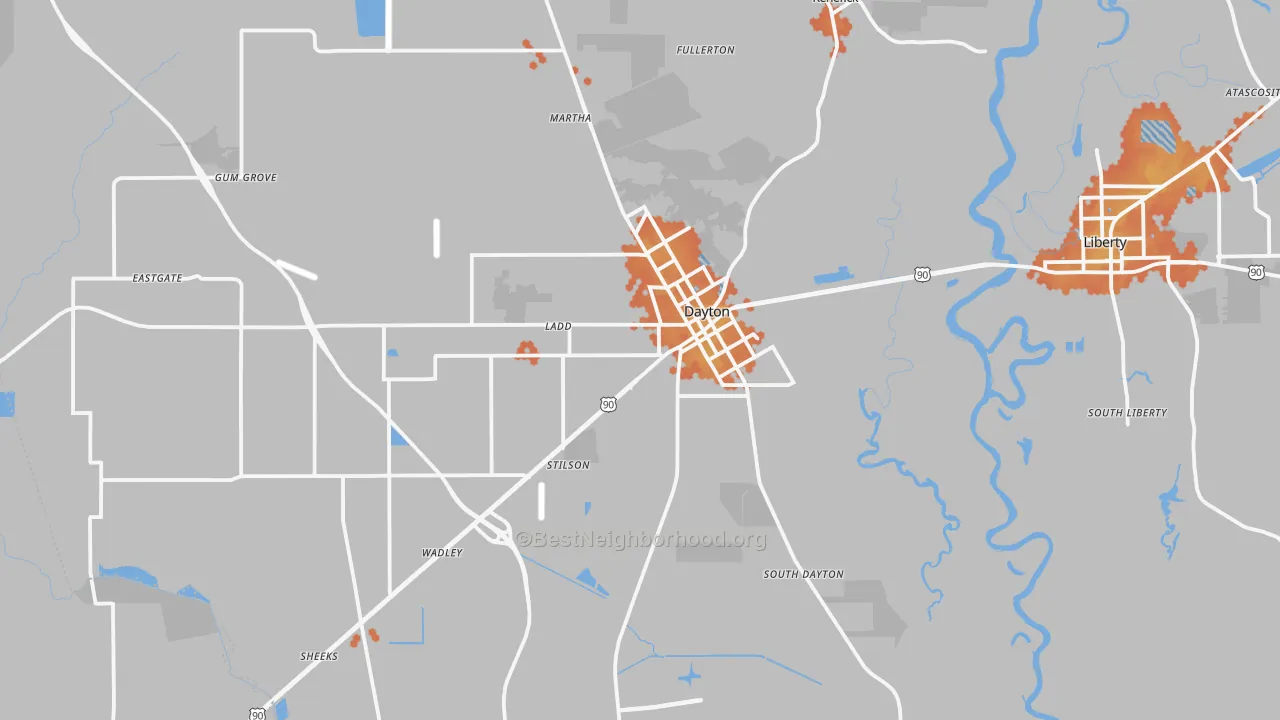 Bike Grade map of 77535, TX