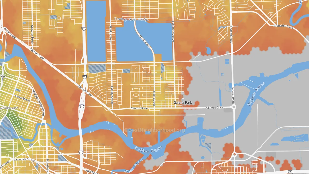 Bike Grade map of 77547, TX