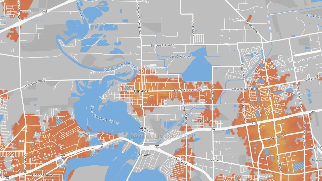 Bike Grade map of 77562, TX